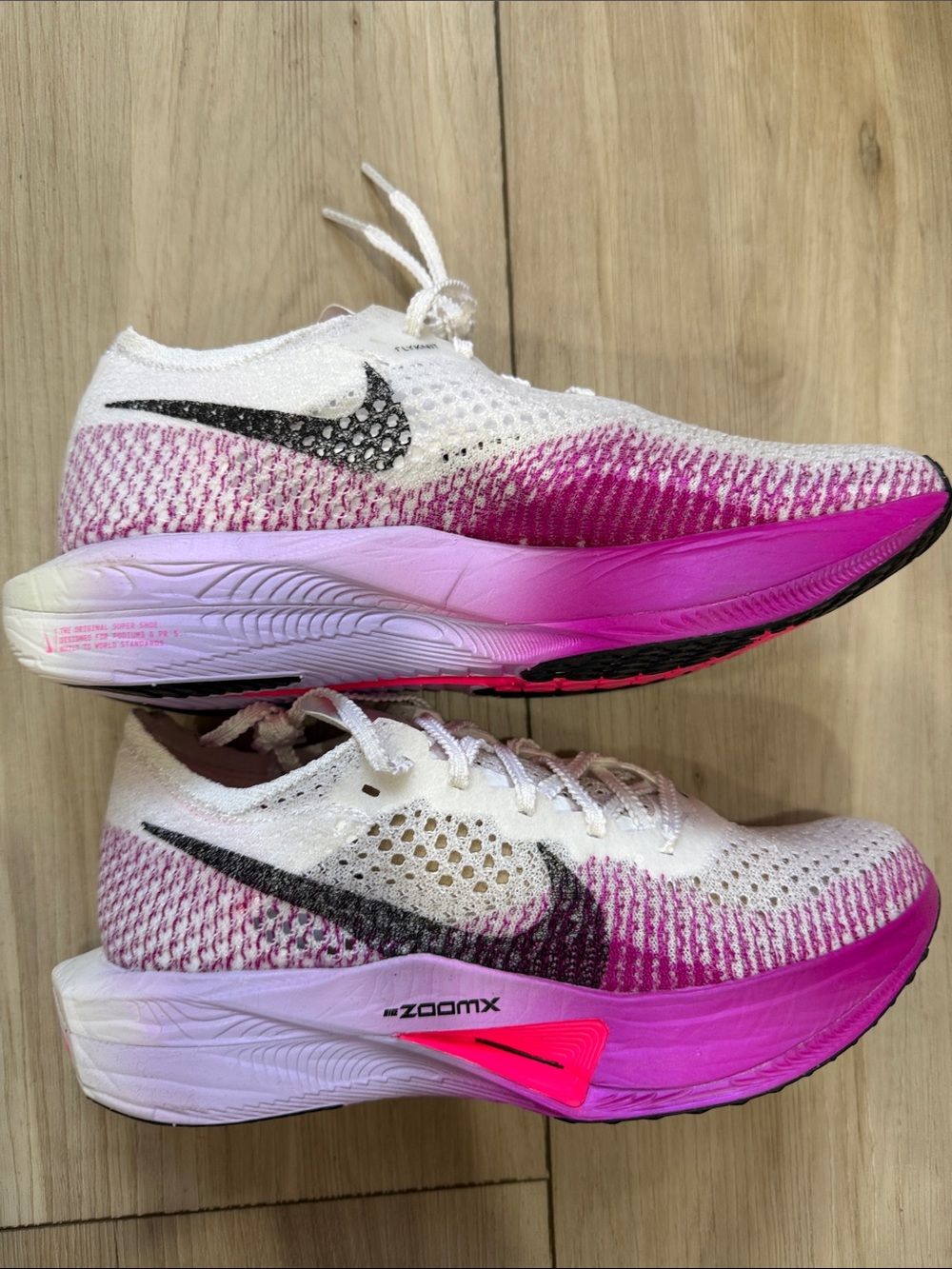 Nike Women’s Flyknit ZoomX Running Shoes - White & Pink